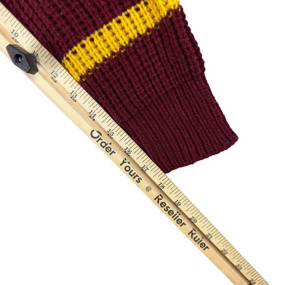 Vintage Westchester Classics Sweater XL Red Striped Heavy Cable Knit Crew Neck - Picture 6 of 8